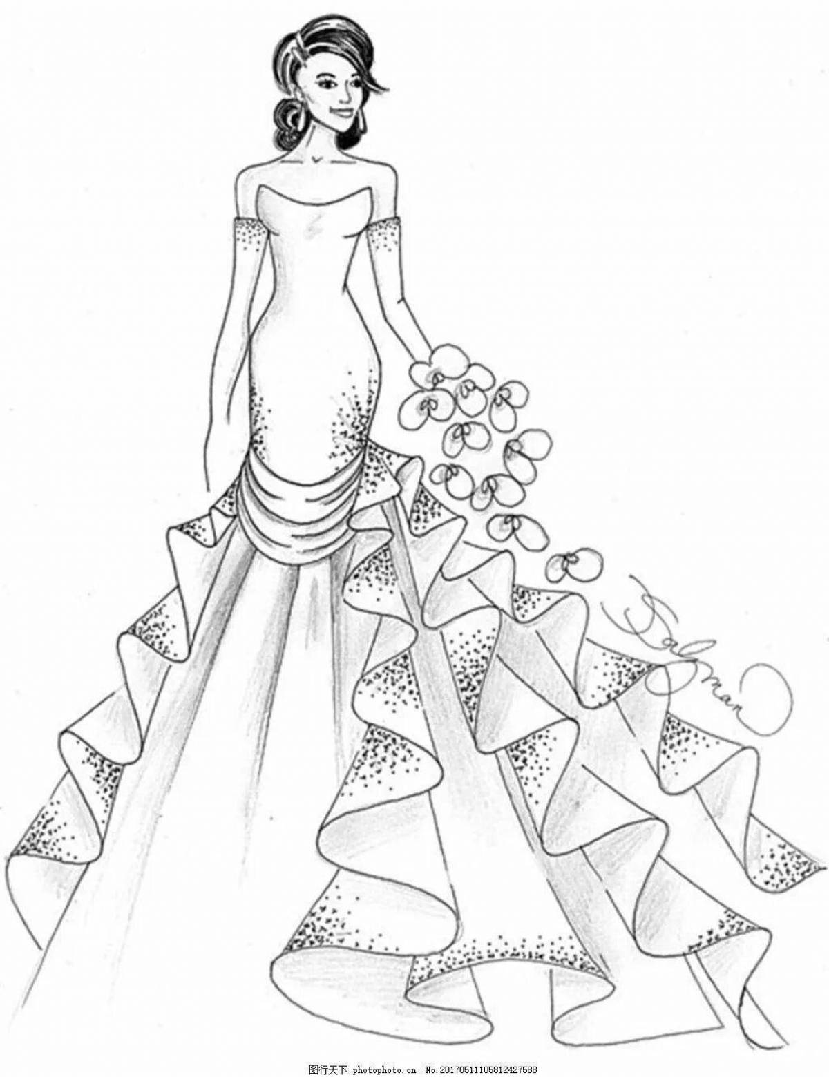 Sparkly puffy dress coloring book