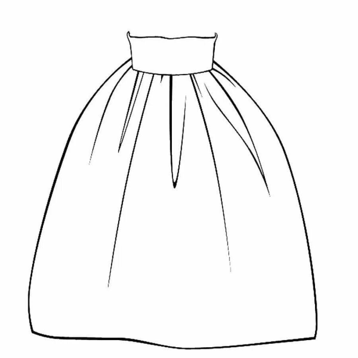 Coloring page dazzling puffy dress
