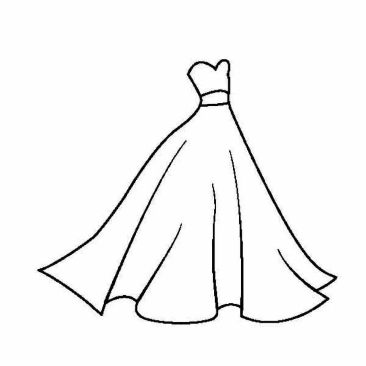 Coloring page funny puffy dress