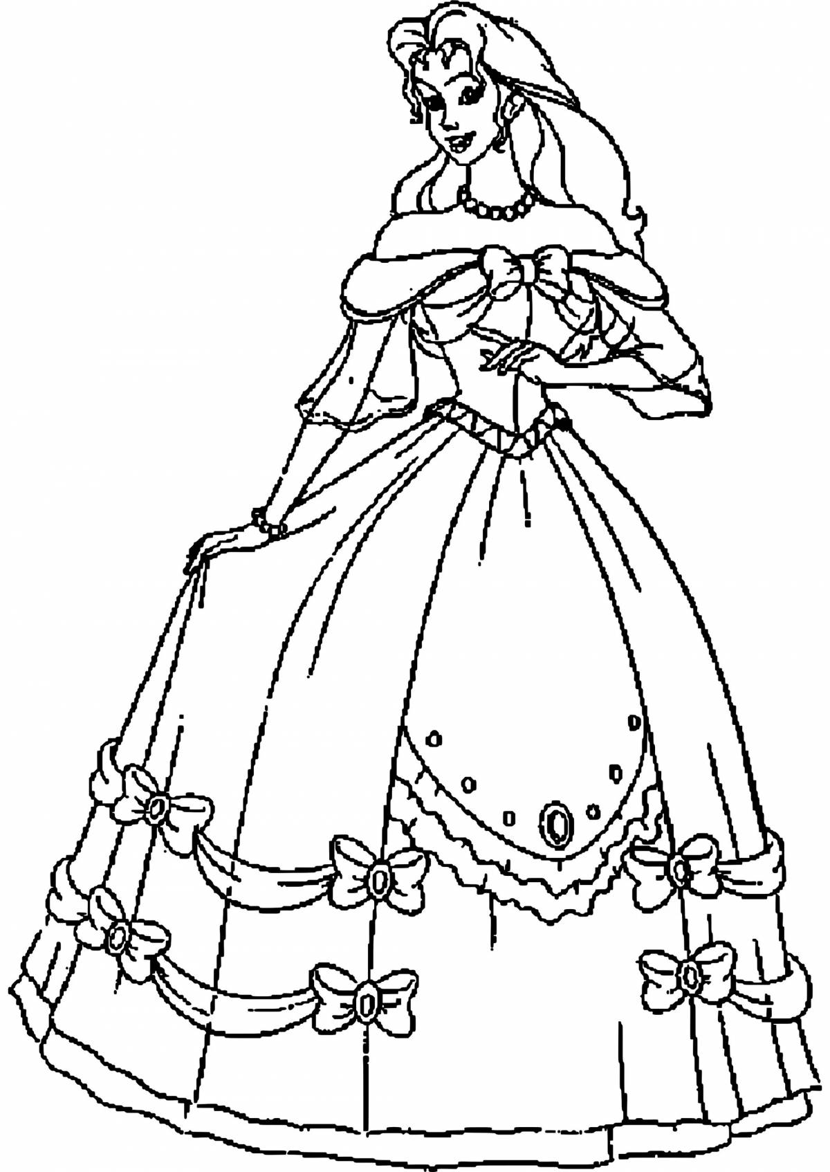 Sparkly puffy dresses coloring pages