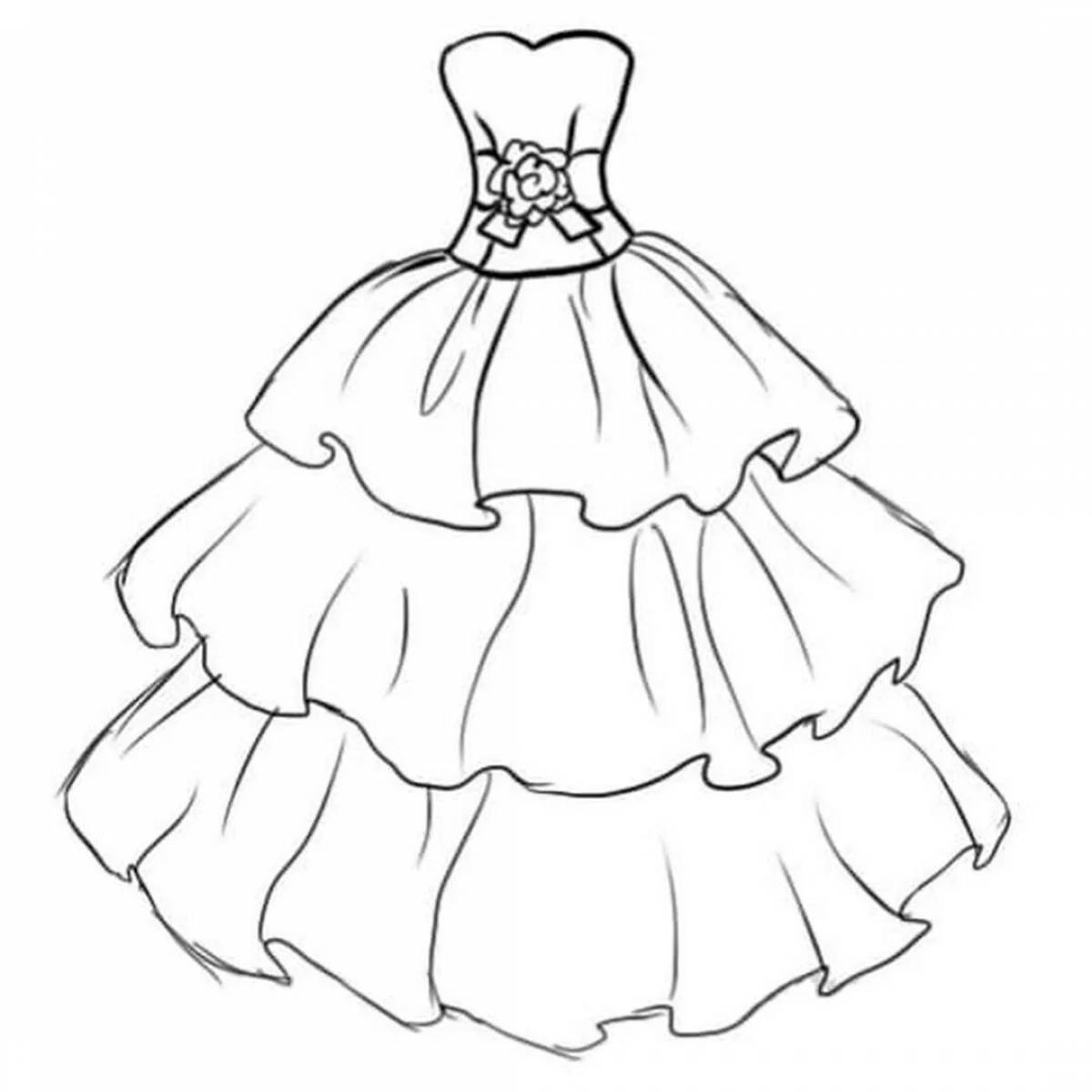 Coloring page grand puffy dress