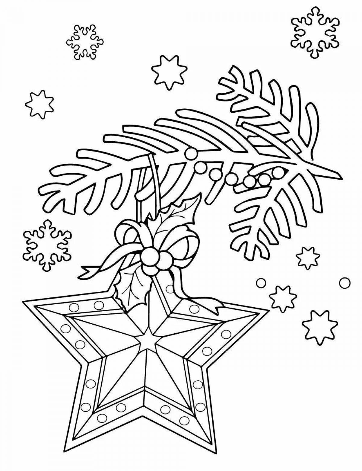 Christmas tree branch coloring page