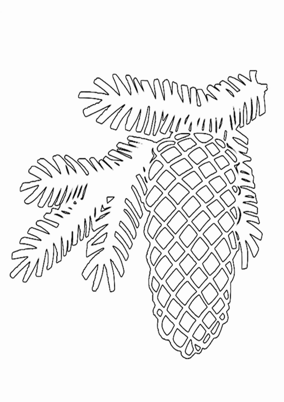 Grand coloring page christmas tree branch