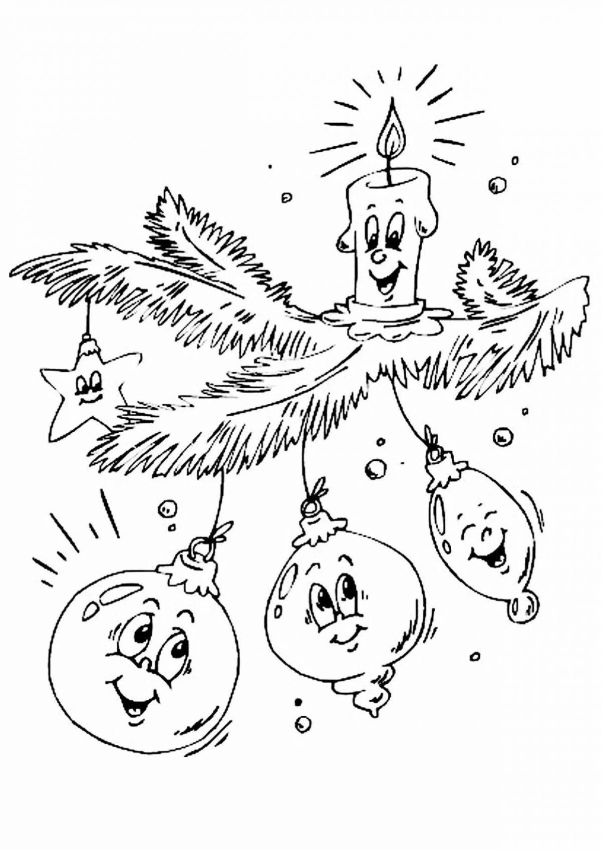 Photo Christmas tree branch playful coloring