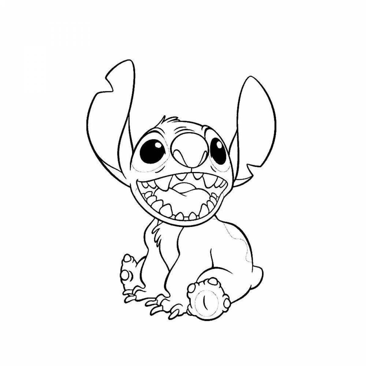 Joyful coloring cute stitch