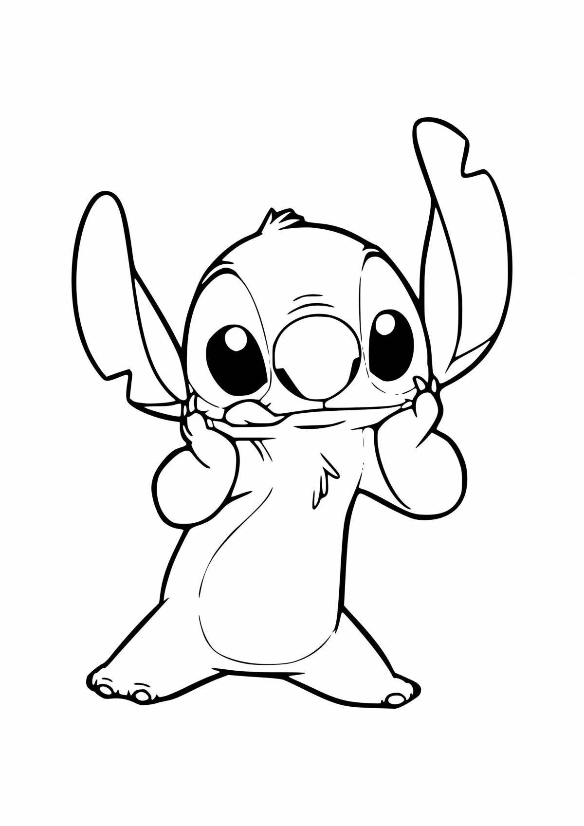 Playful coloring cute stitch