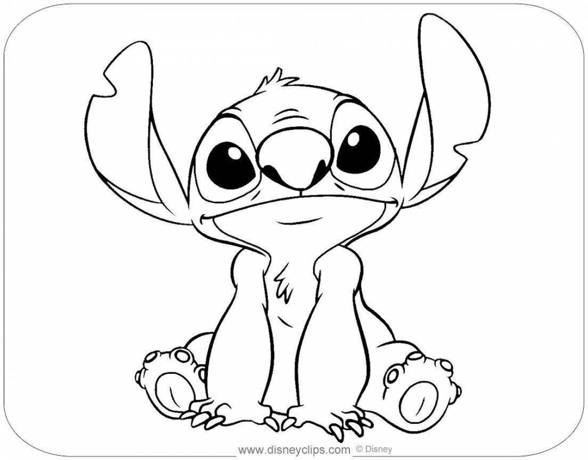 Quirky coloring cute stitch