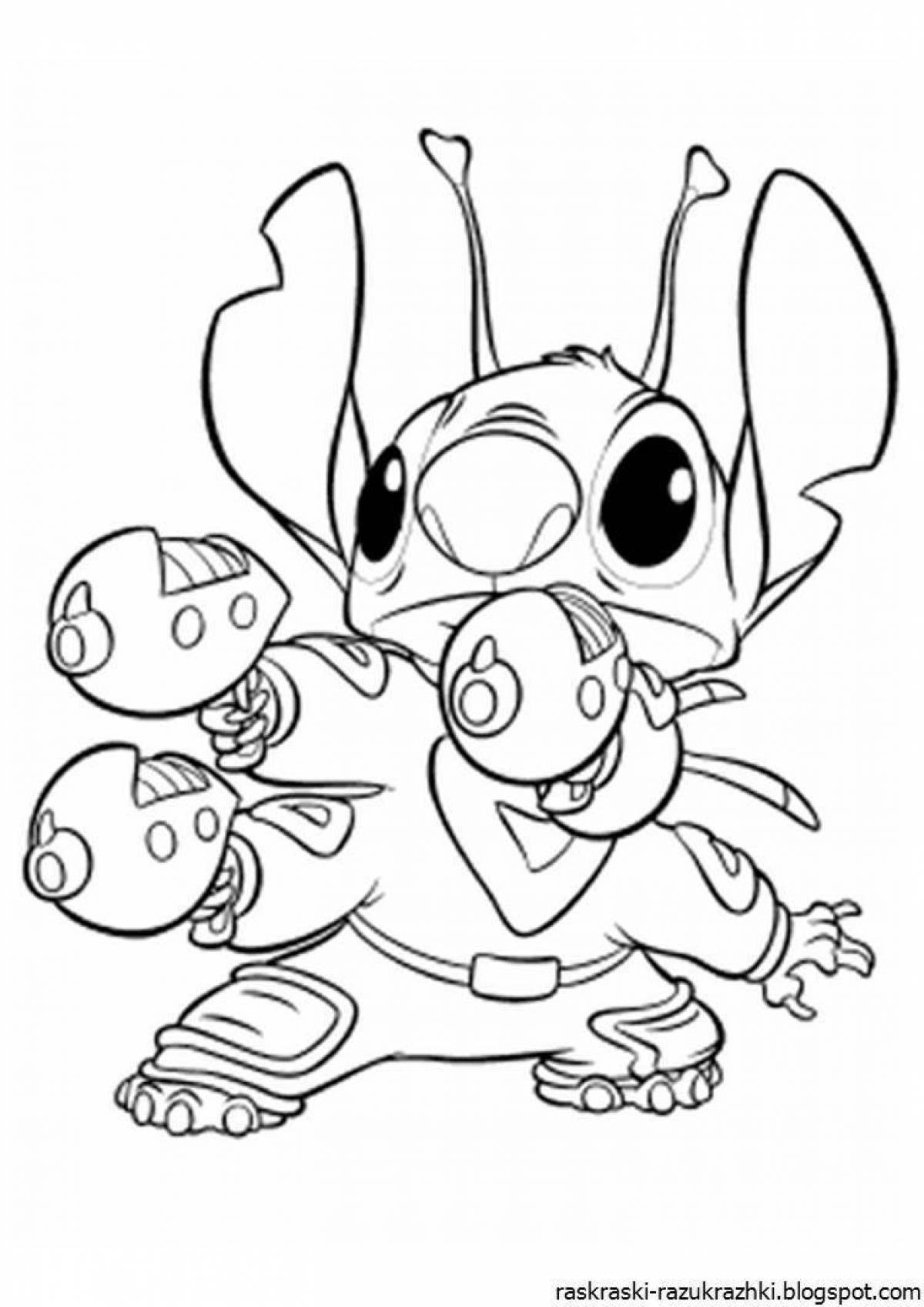 Fun coloring cute stitch