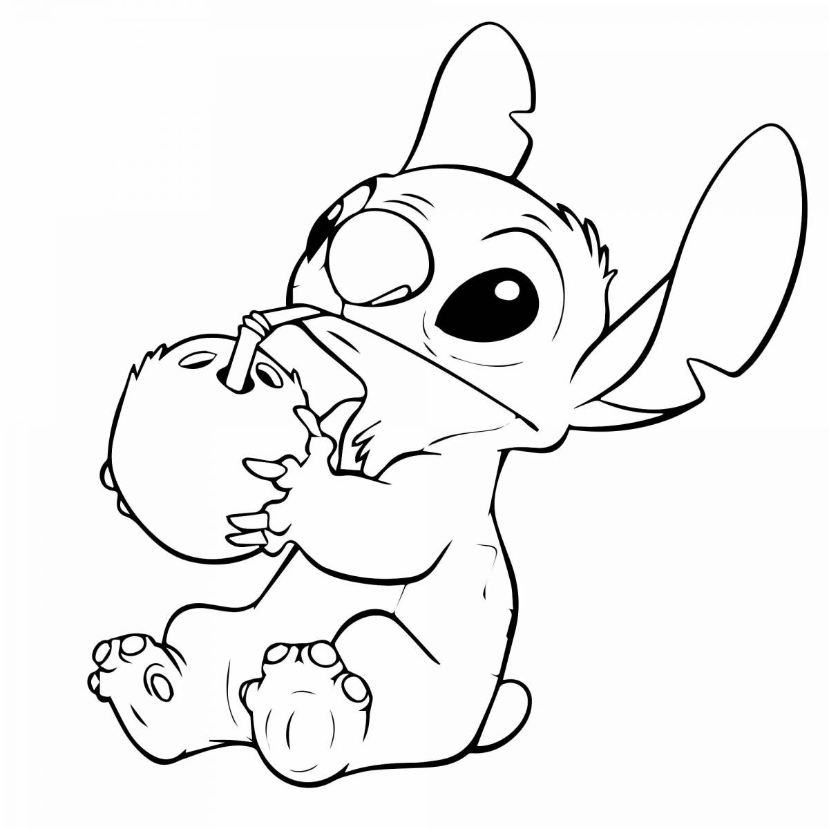 Inviting coloring cute stitch