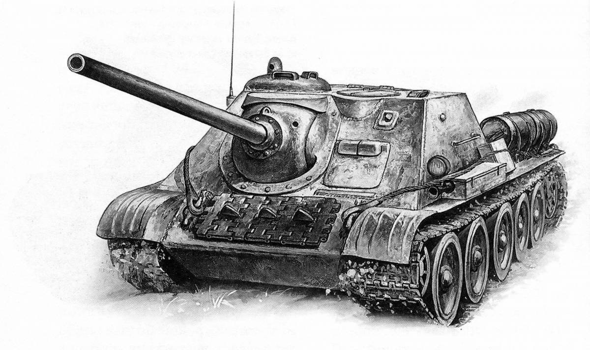 Complex tank coloring page