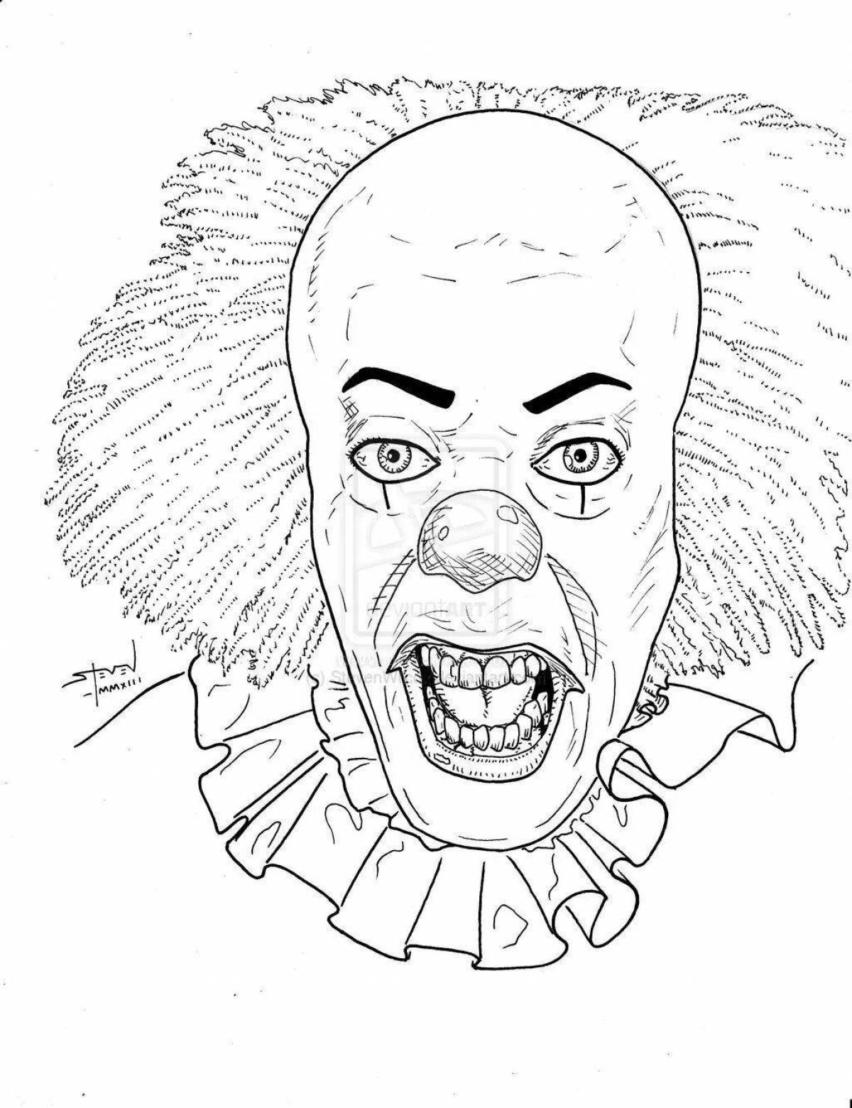 Coloring page scary scary face