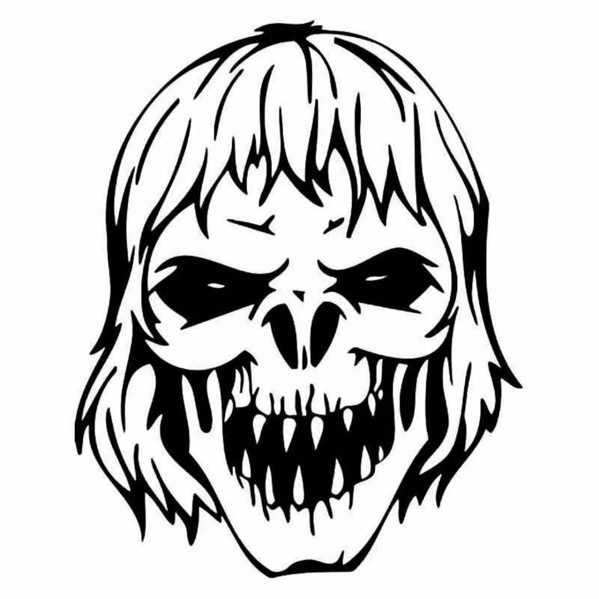 Terrible scary face coloring page