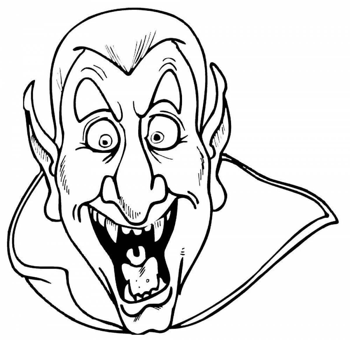 Menacing scary face coloring page