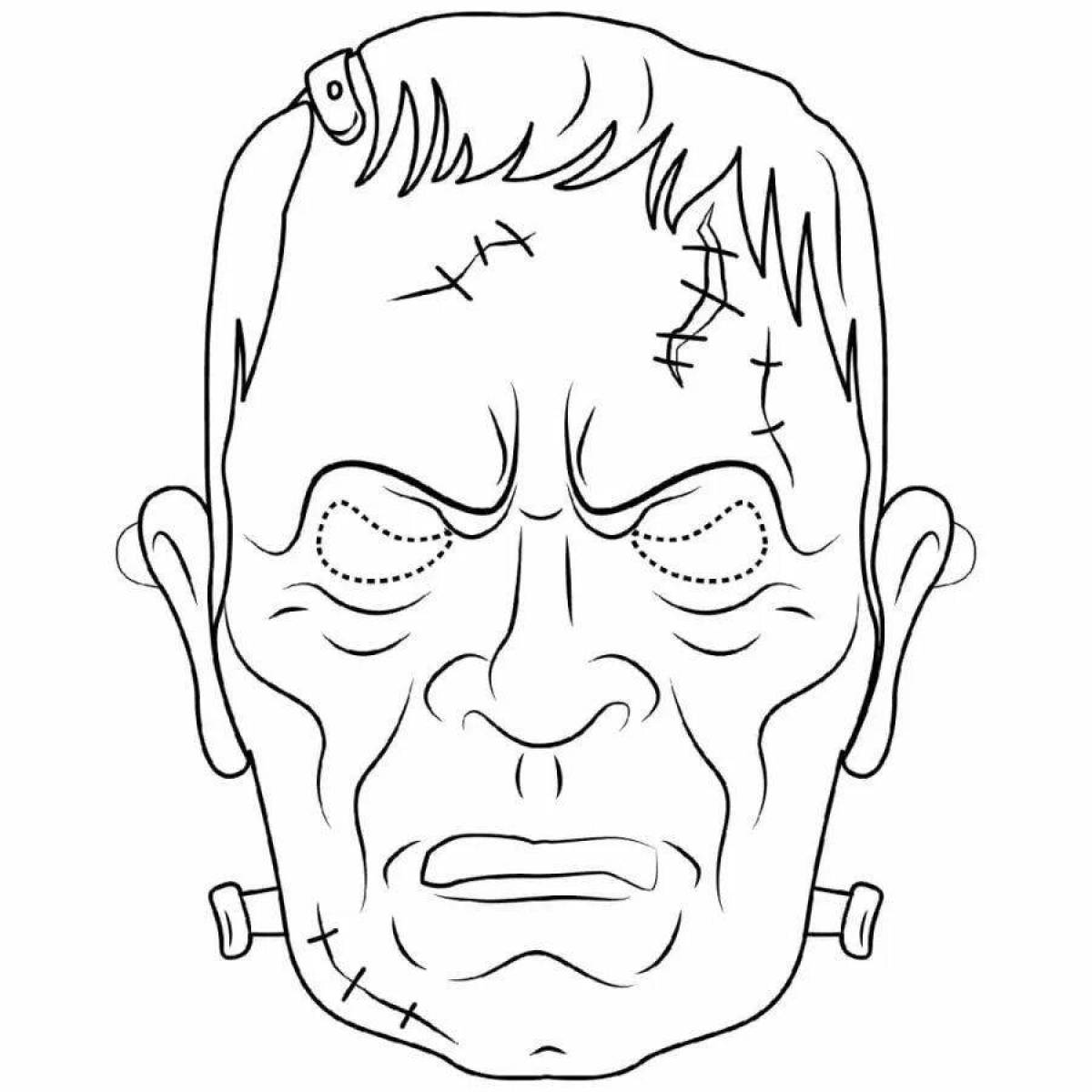 Amazing scary face coloring page