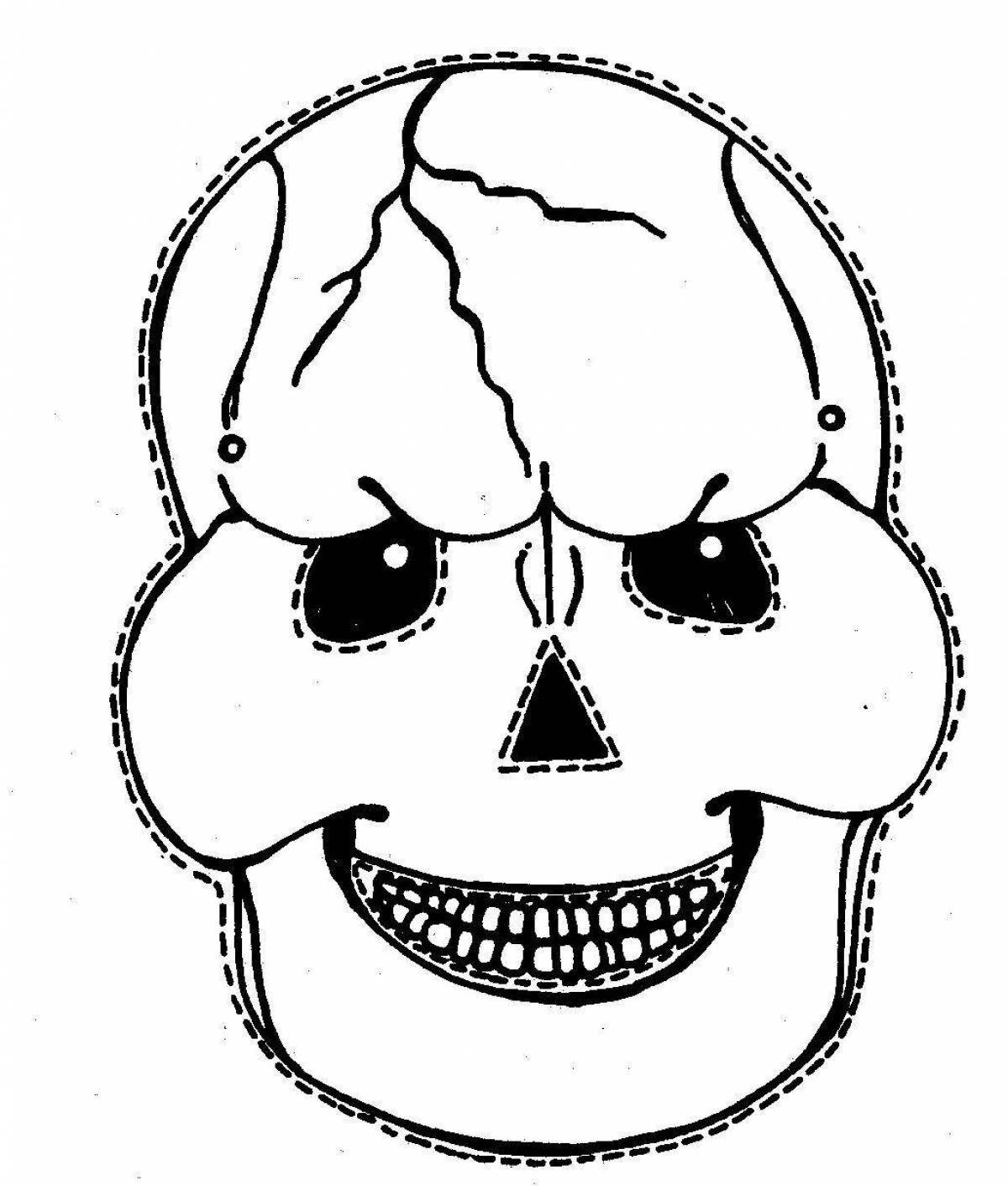 Nerving scary face coloring page