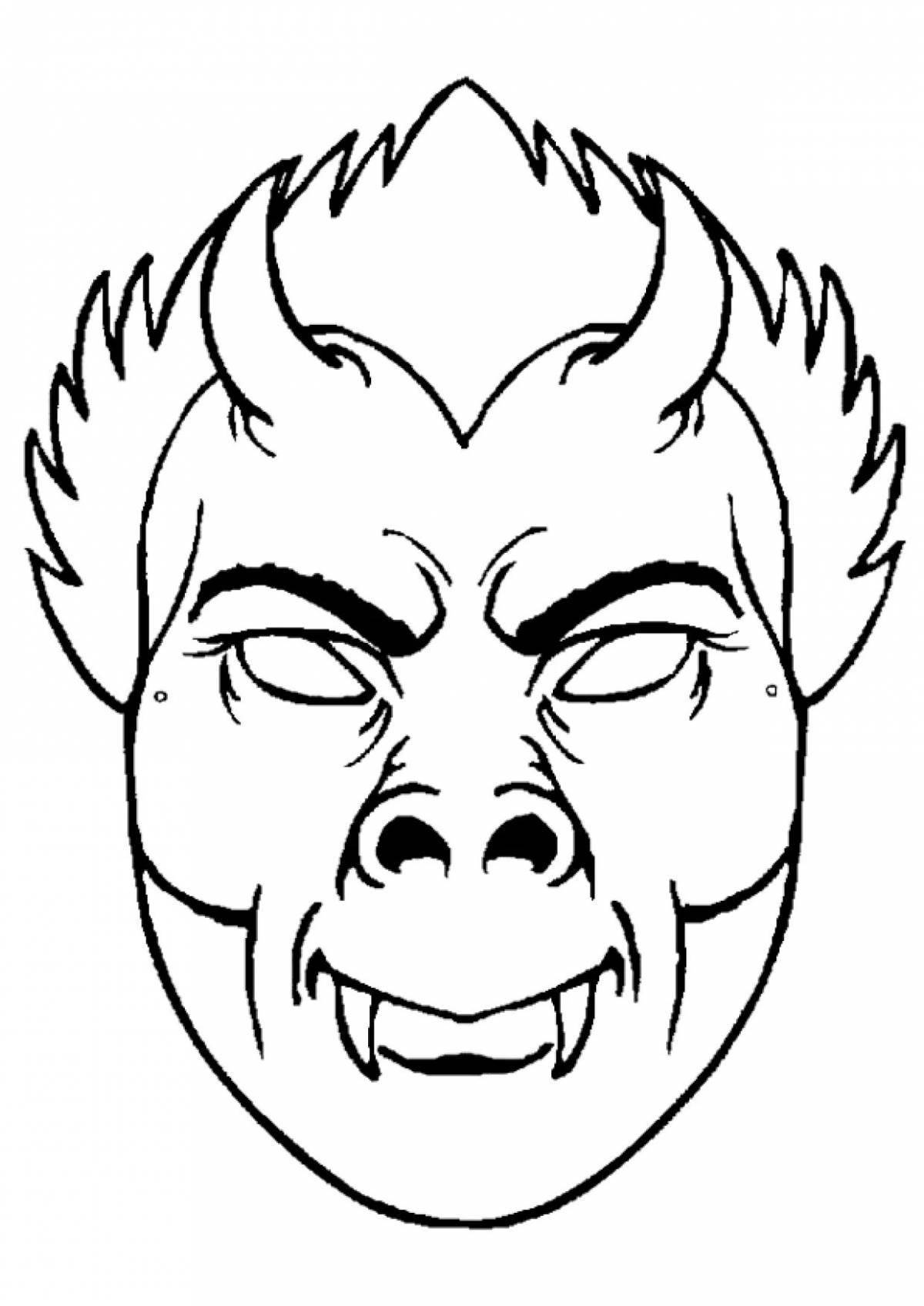 Disturbing scary face coloring page