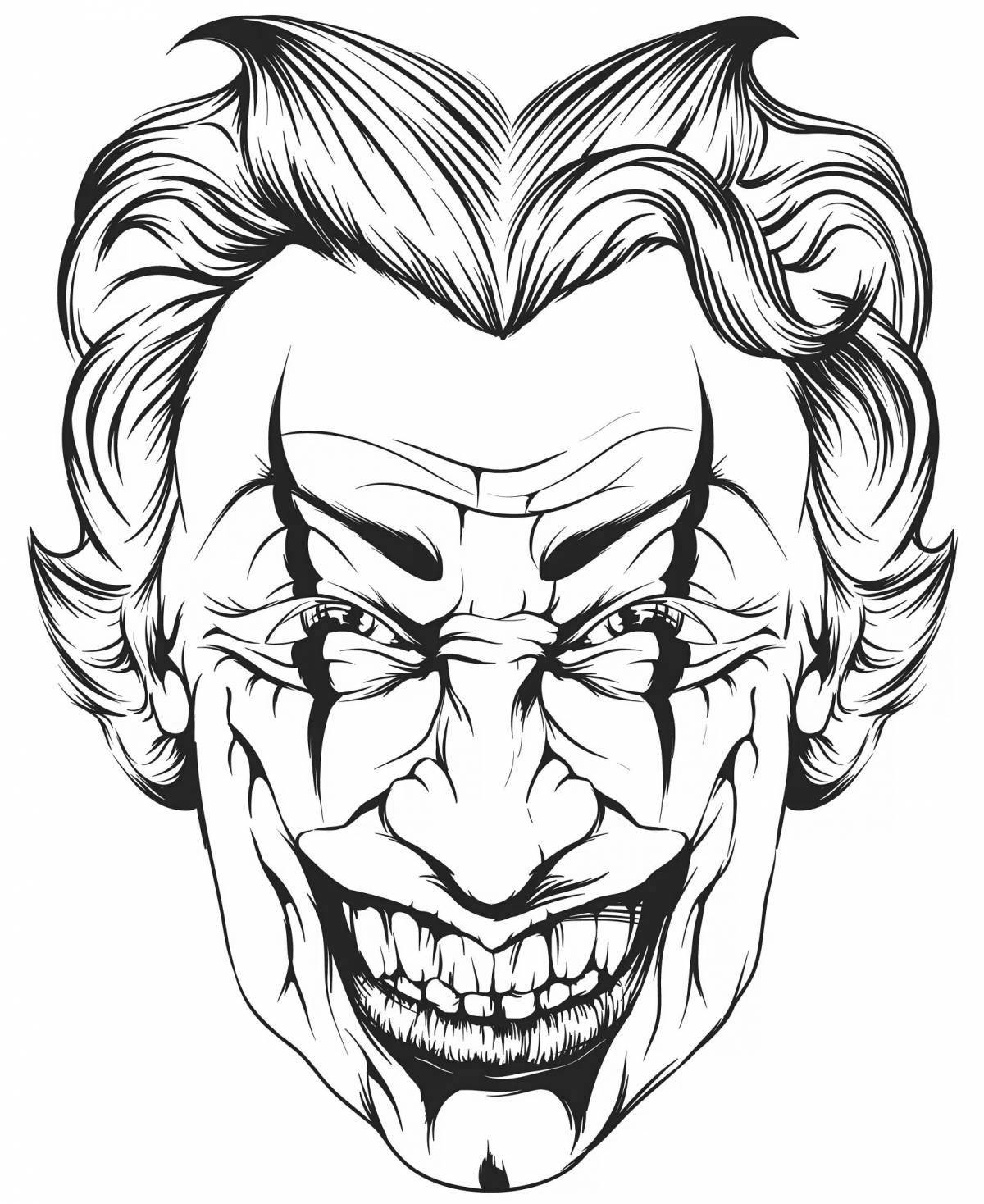 Vile scary face coloring page