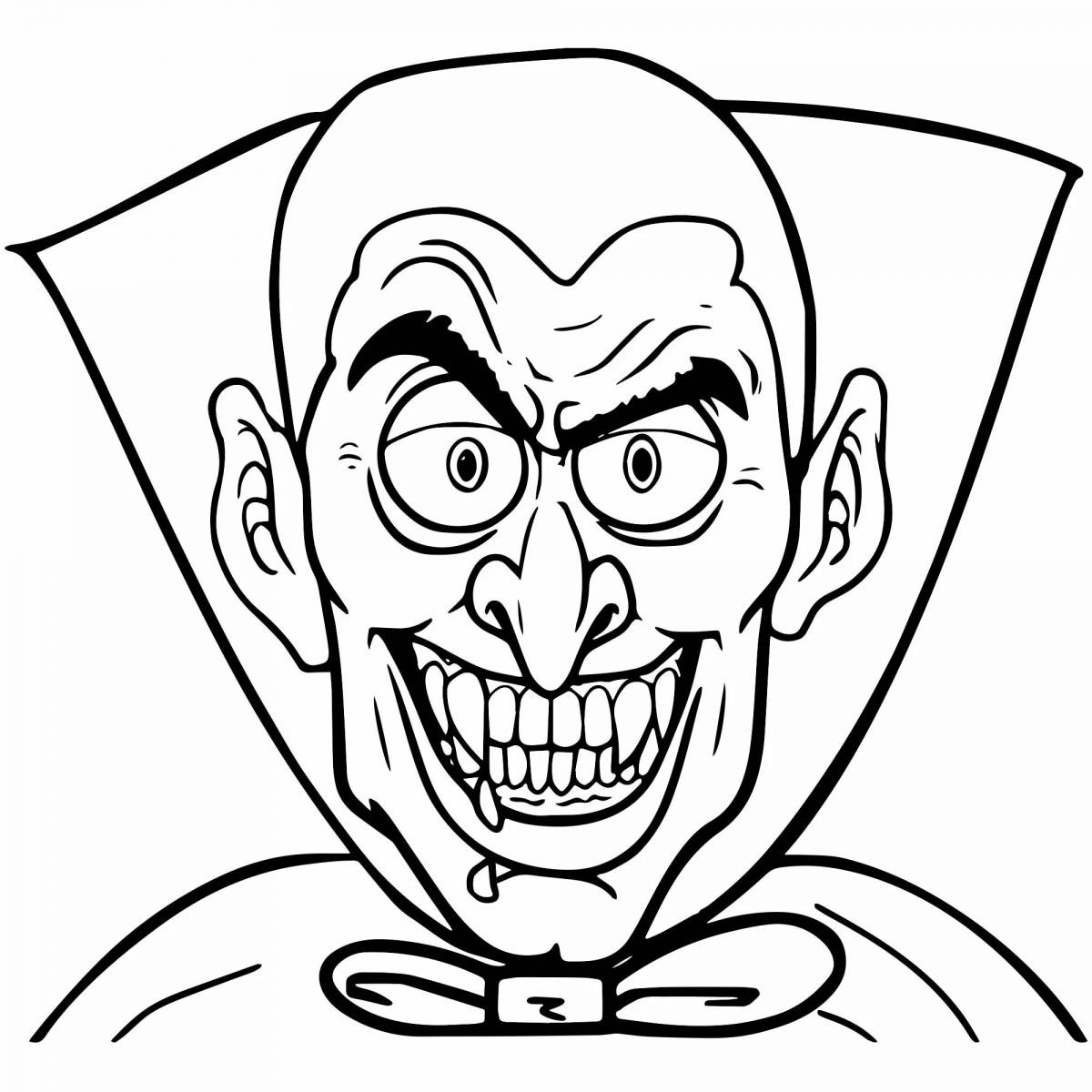 Odious scary face coloring page