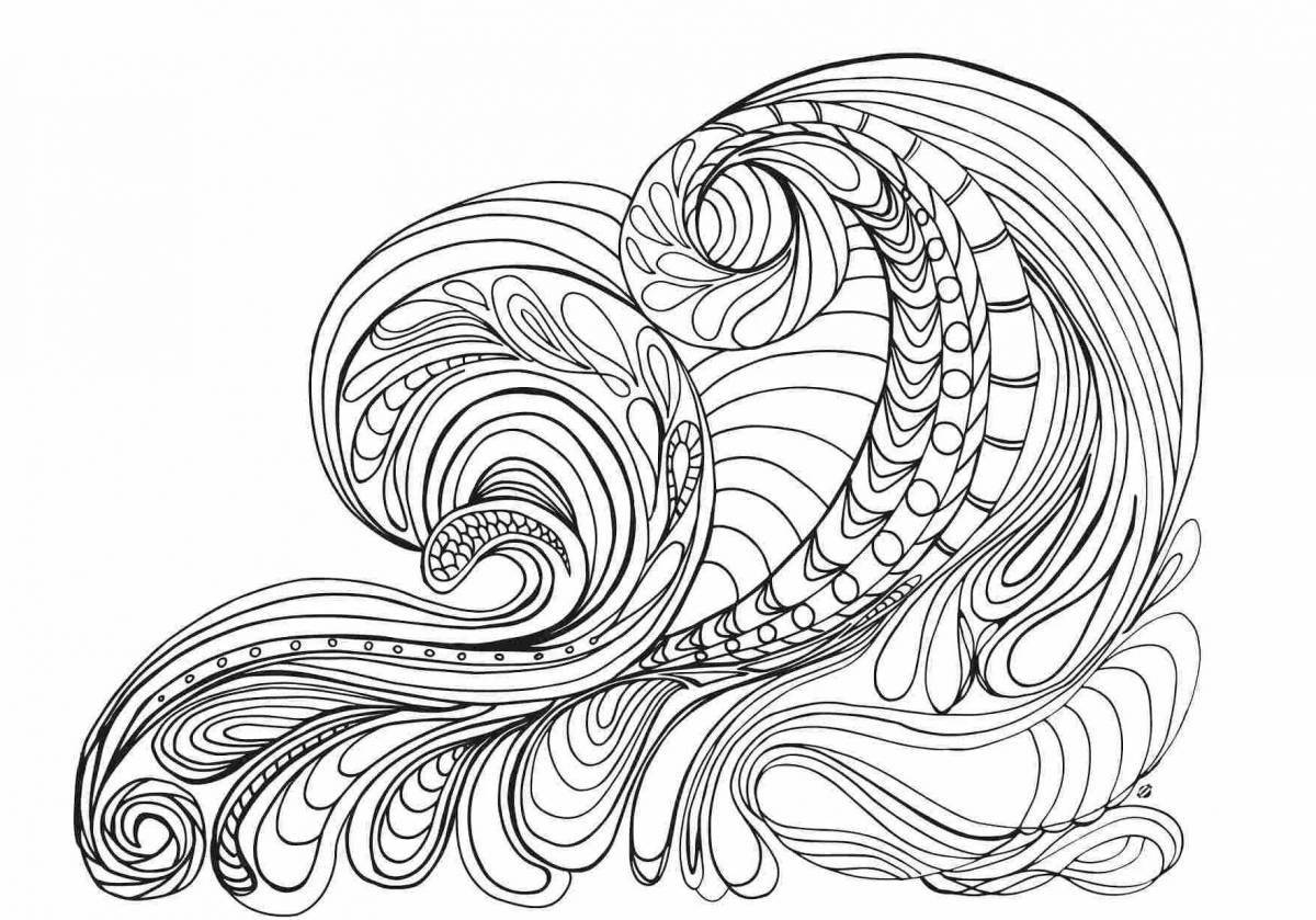 Coloring book relaxing anti-stress lines
