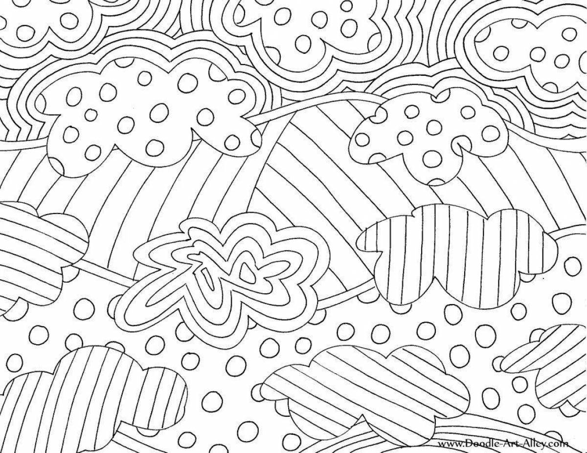 Coloring book soothing anti-stress lines