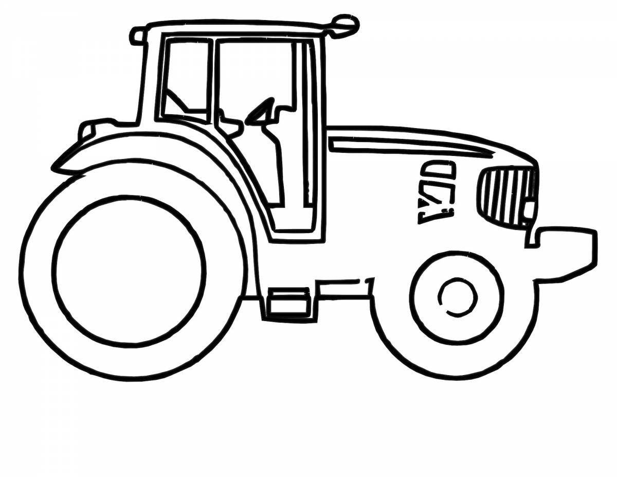 Coloring funny tractor