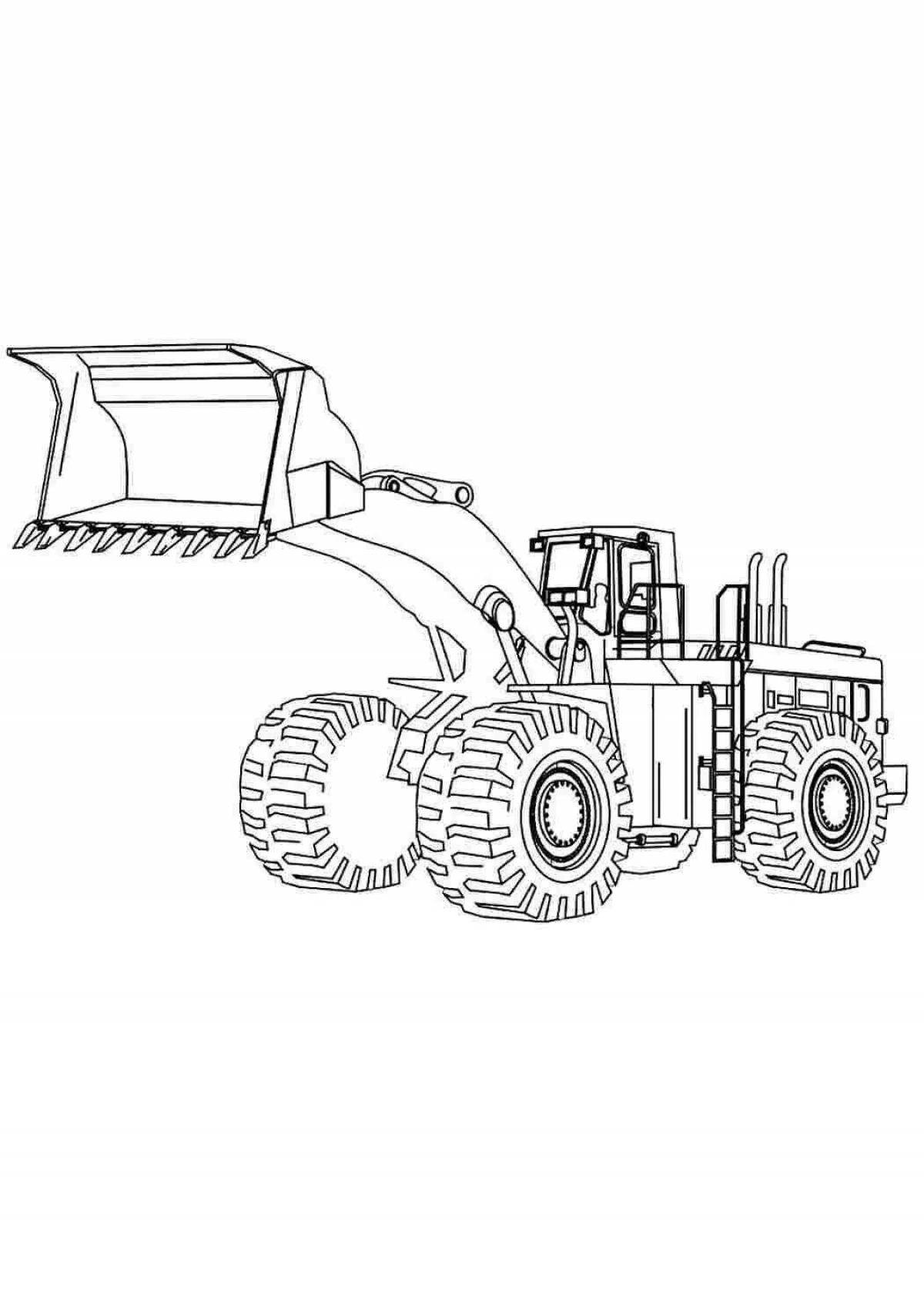 Adorable tractor coloring page