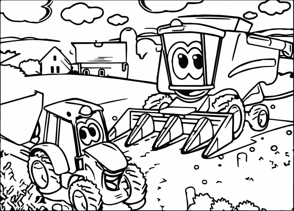 Wonderful tractor coloring book