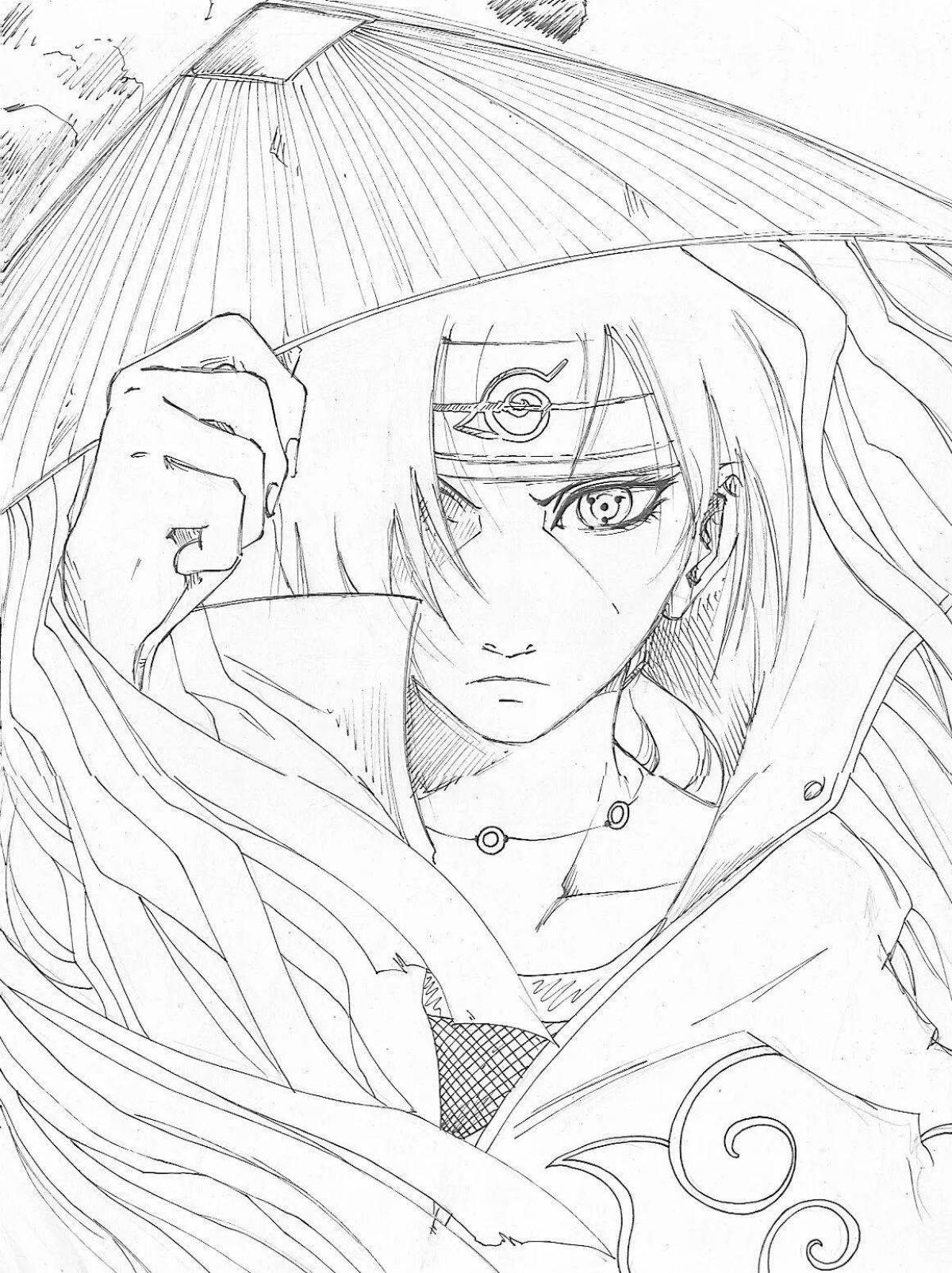 Awesome itachi naruto coloring page