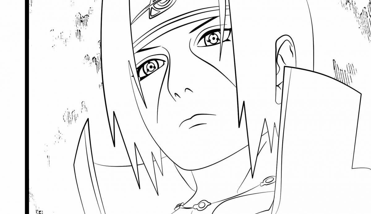 Coloring book charming itachi naruto