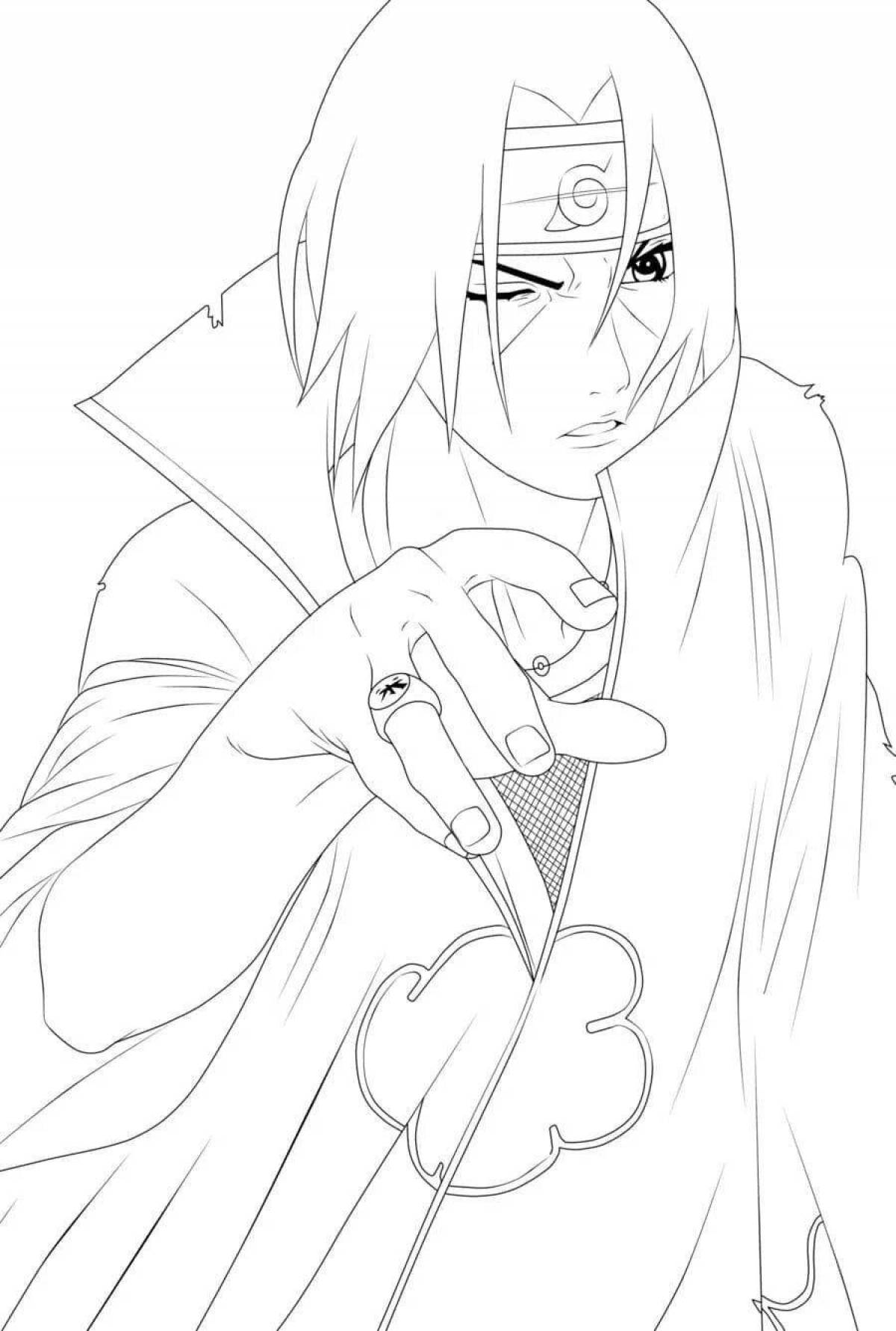 Coloring page graceful itachi naruto