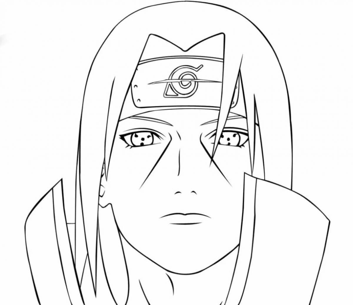 Amazingly detailed itachi naruto coloring page