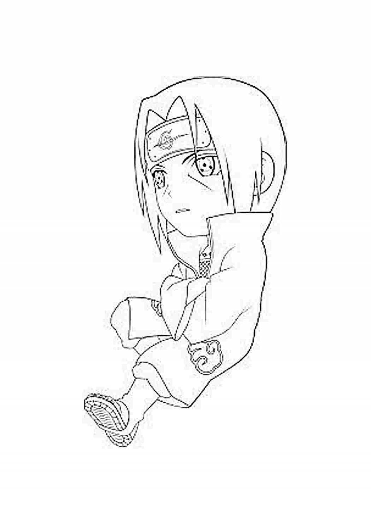 Detailed itachi naruto coloring book