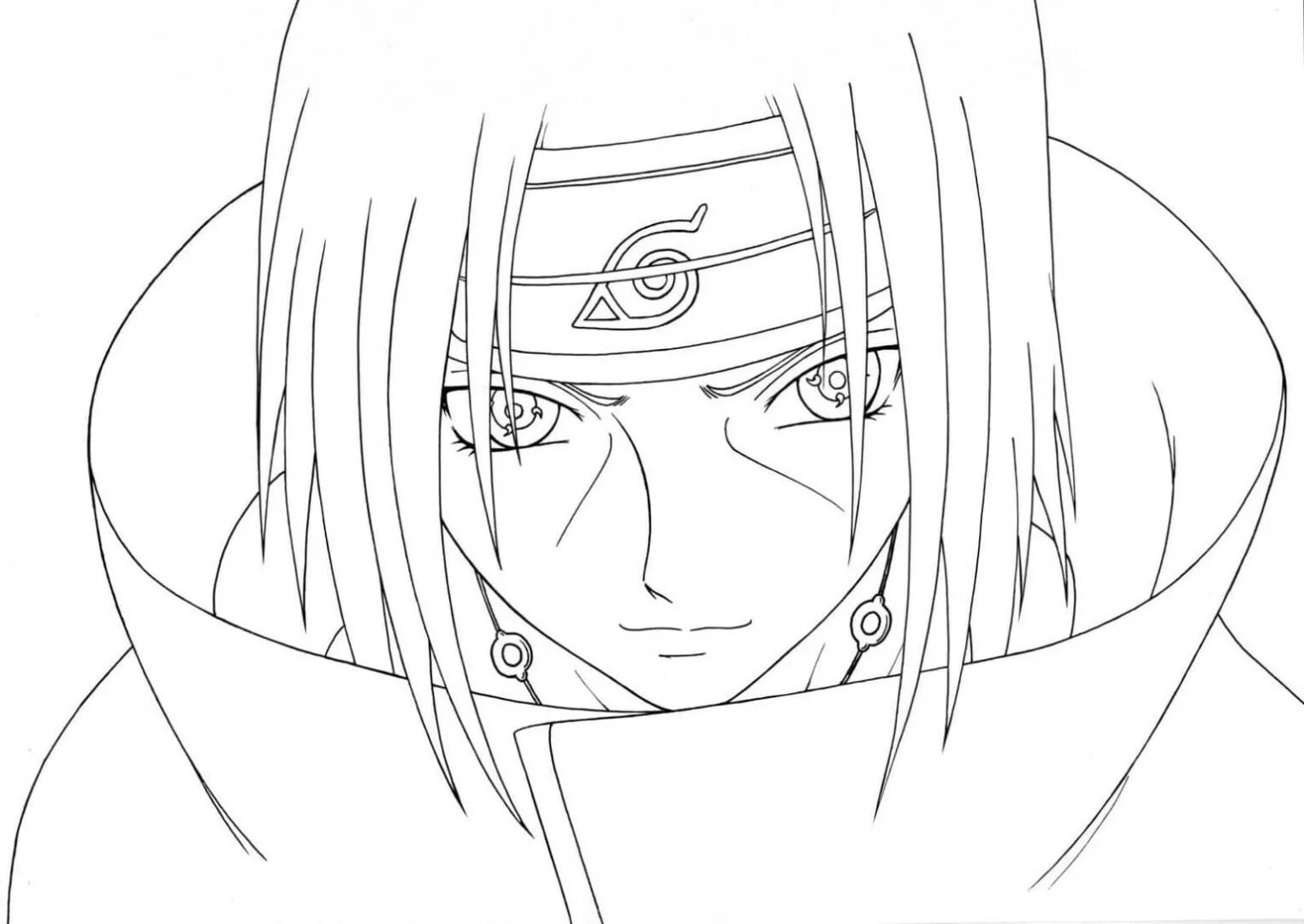 Itachi Naruto difficult coloring page