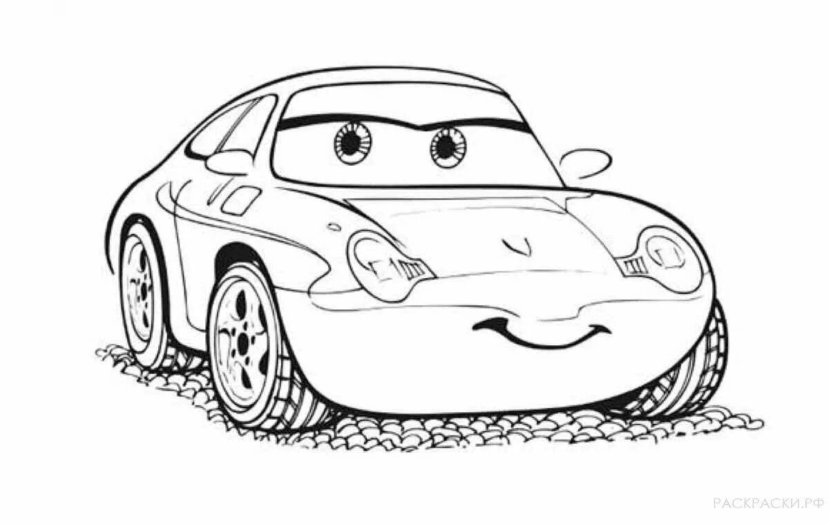Charming cars coloring page