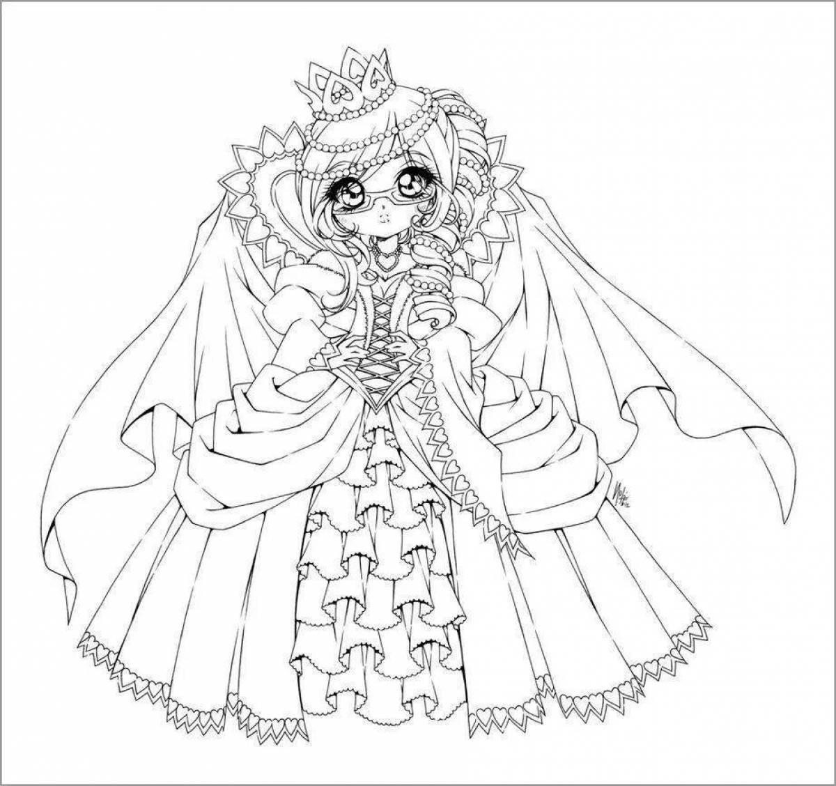 Awesome anime princess coloring book
