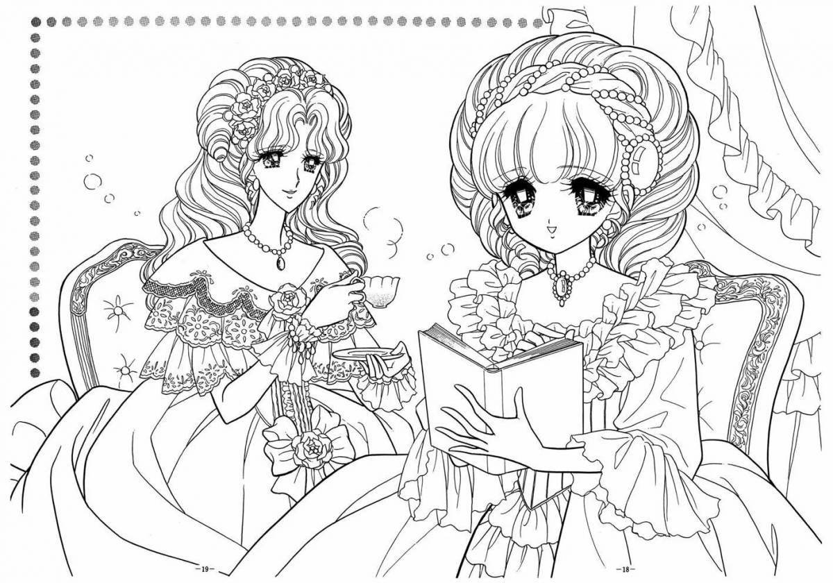 Beautiful anime princess coloring book