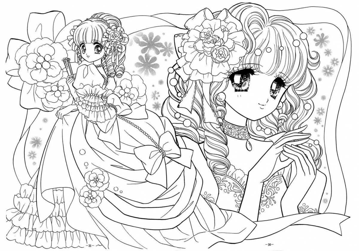 Mystical coloring anime princess