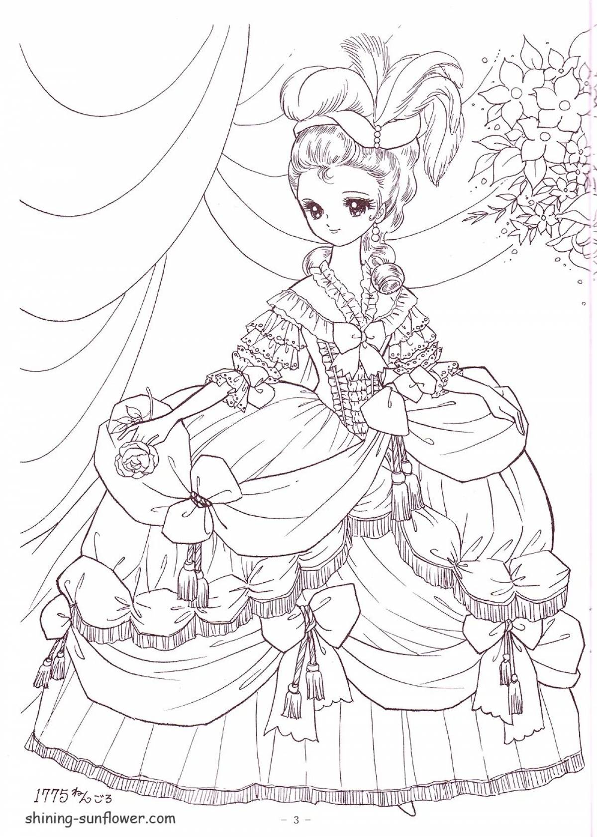 Royal coloring anime princess