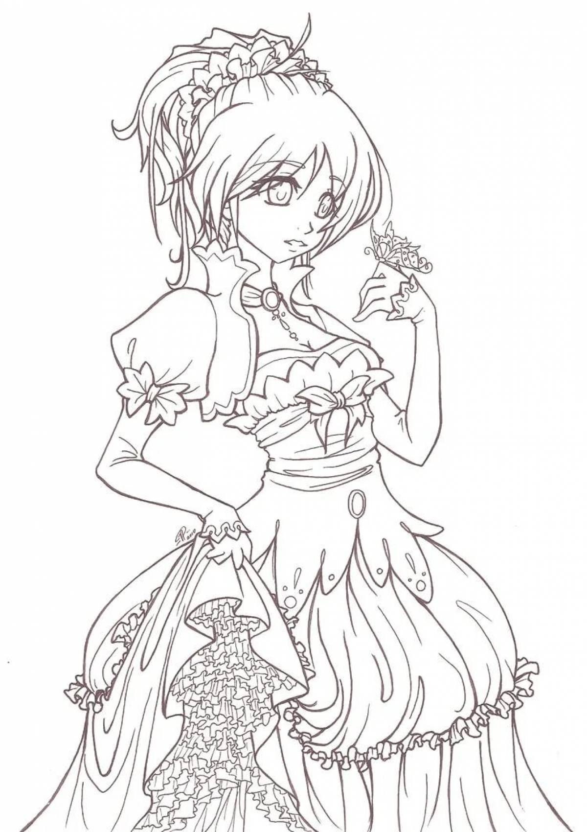 Exquisite anime princess coloring book