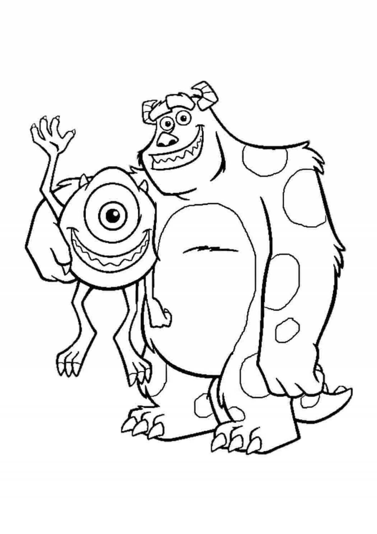 Coloring book smiling mike wazowski