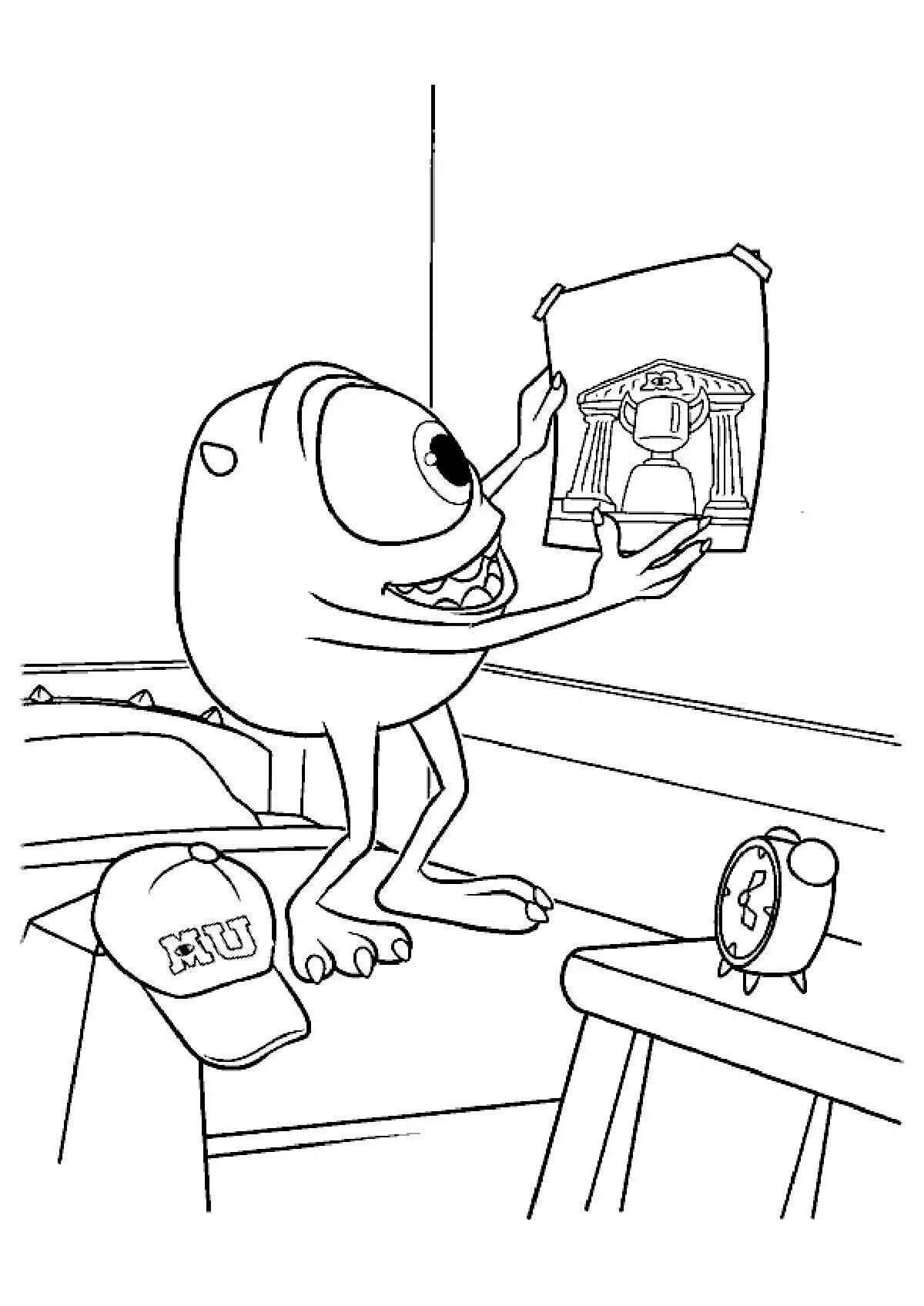 Coloring page charming mike wazowski