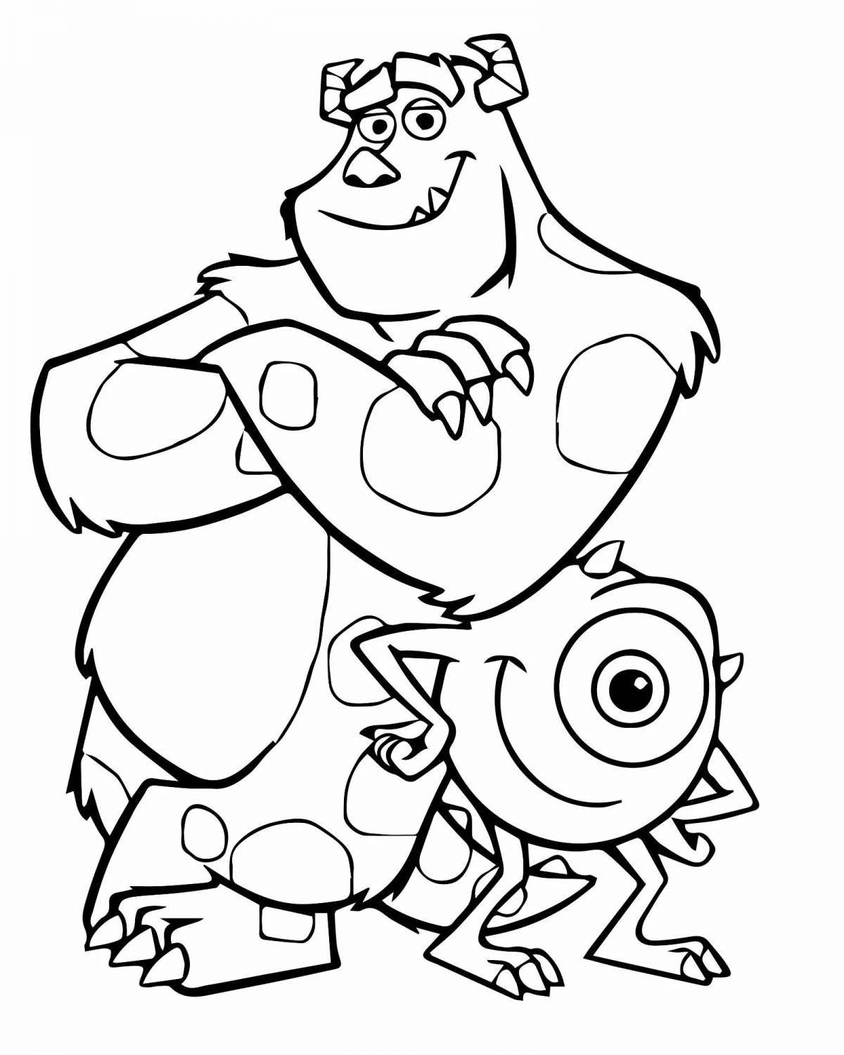 Attractive mike wazowski coloring book