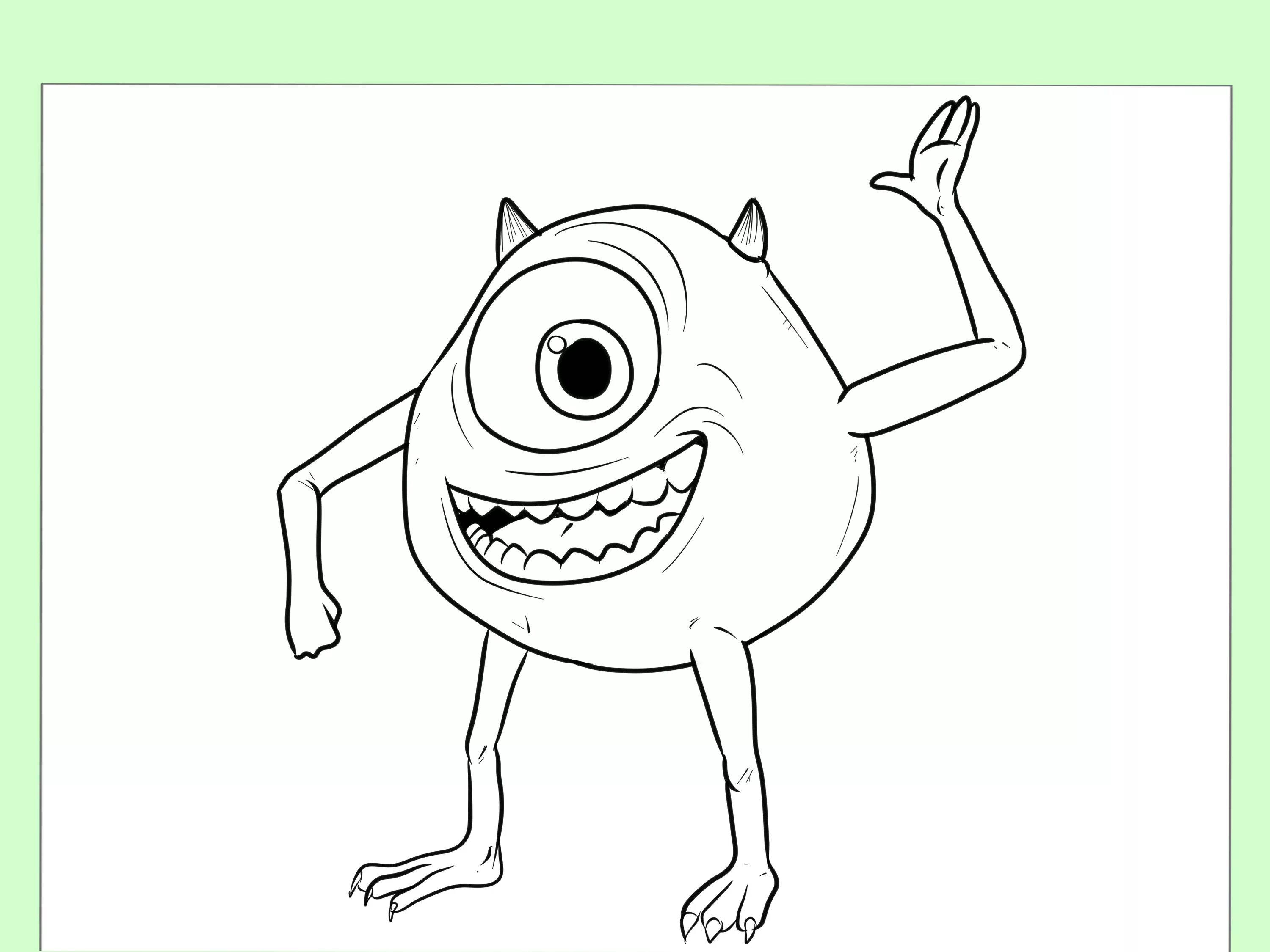 Coloring page unusual mike wazowski