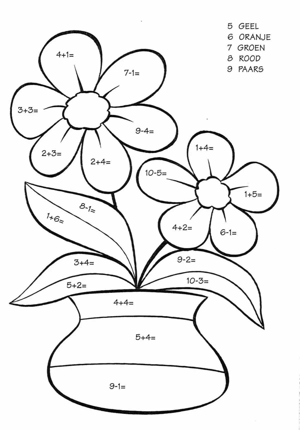 Playful simple math coloring