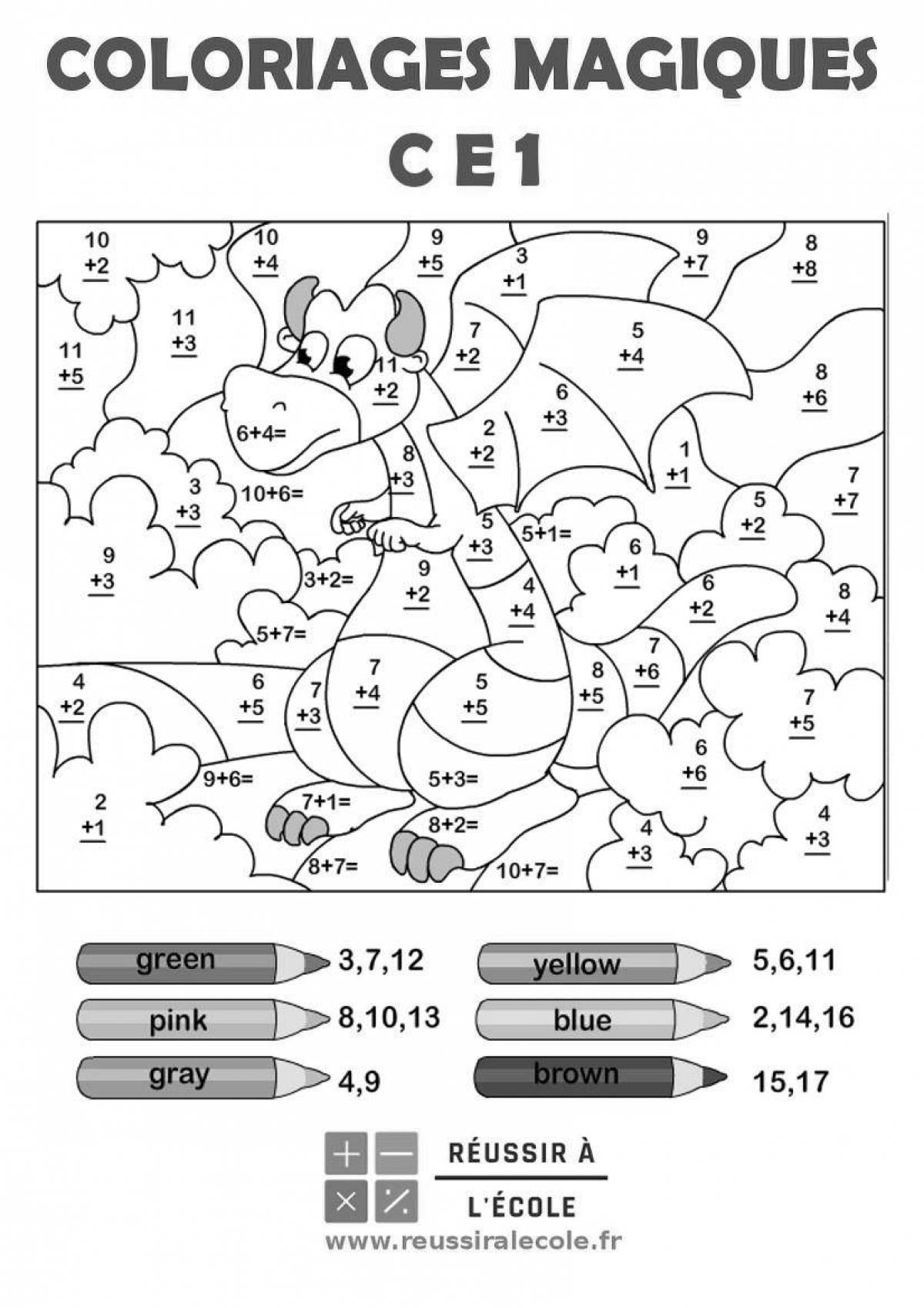 Joyful magic math simple coloring