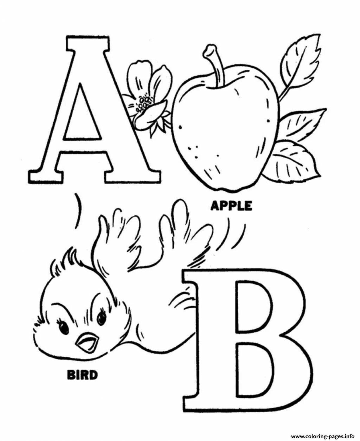 Glowing alphabet coloring page cover