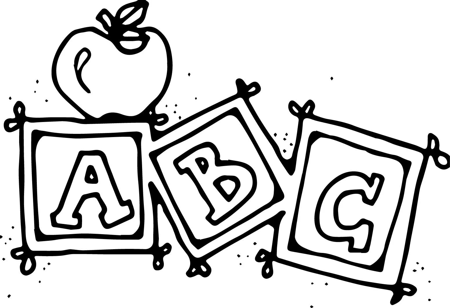 Coloring page cover with ornate alphabet