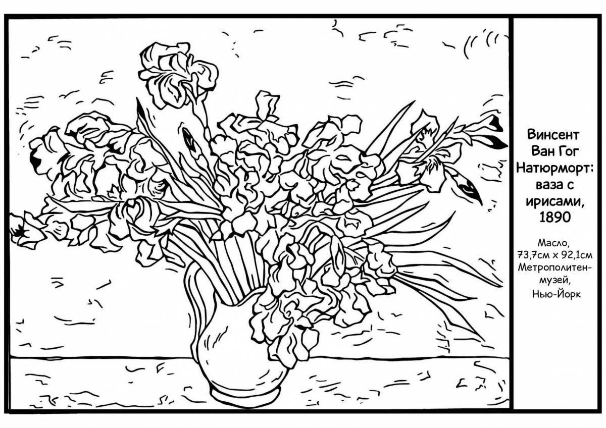 Dreamy coloring flowers still life