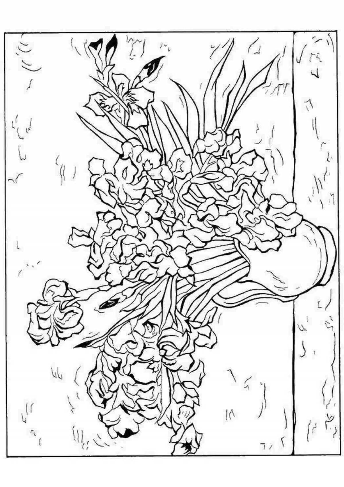 Joyful coloring flowers still life