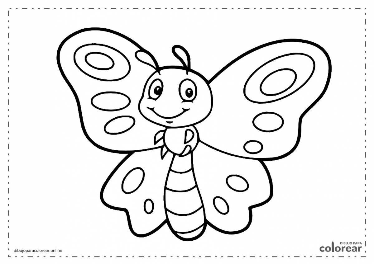 Очаровательная детская бабочка-раскраска